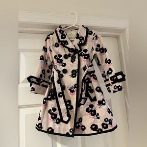 Kate Spade Girls 3T Floral Trench Coat